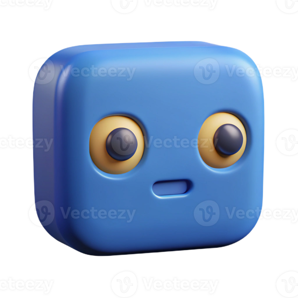 vibrant rare Square character with rounded corners and three circular eyes. Crisp edges, single-weight stroke, with Scalable Design. png