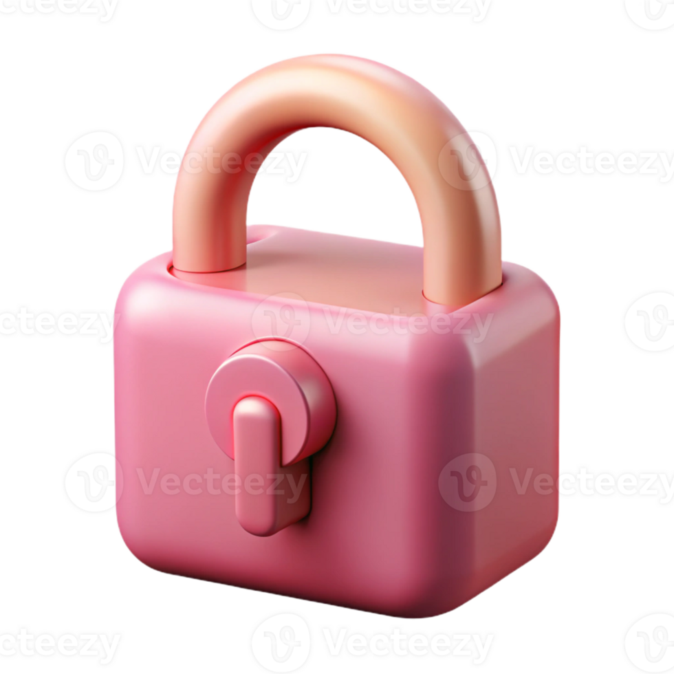 vibrant joyful abstract Scalable abstract shape resembling a lock, flat pink with Scalable Design. original png