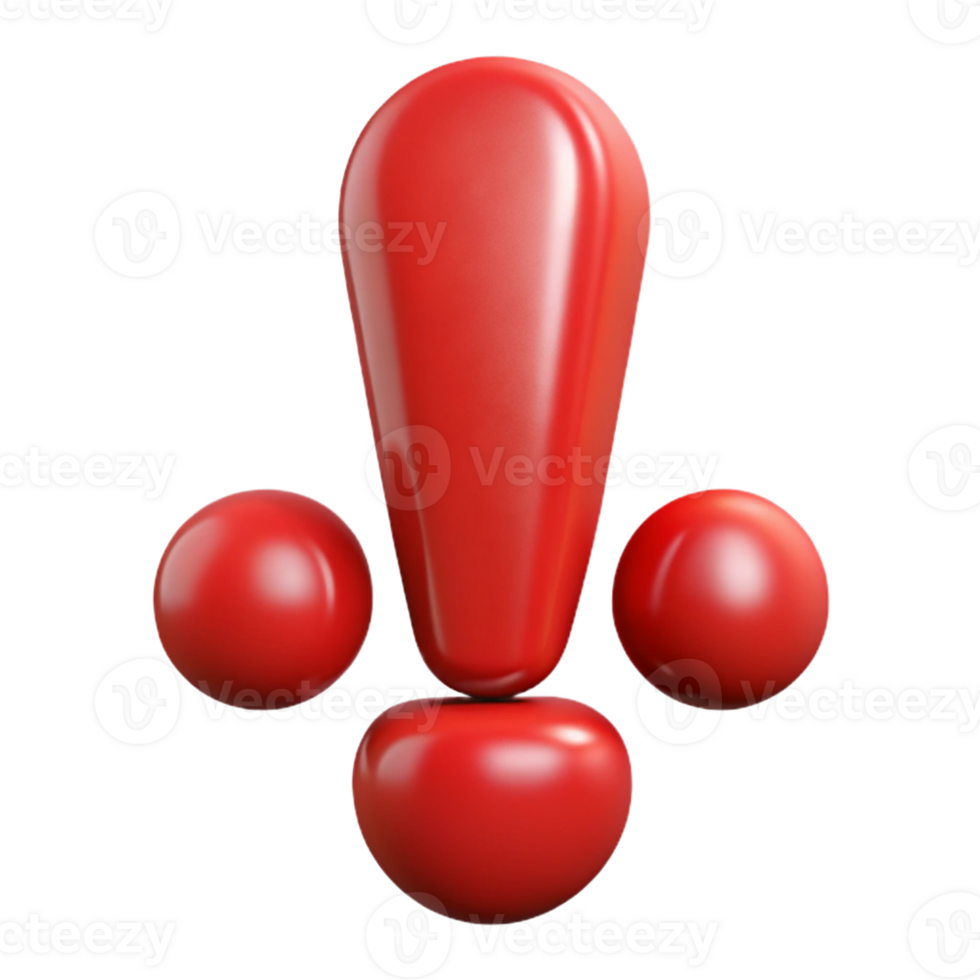 vibrant organic Crisp edges define a scalable exclamation mark in scarlet. Clean lines with Scalable Design. top-tier png