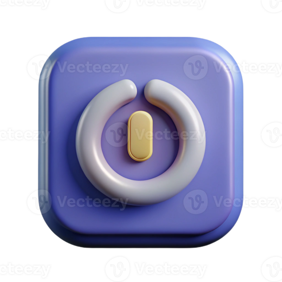 spectacular joyful mid-century A symmetrical power button icon. Single-weight stroke, flat color, geometric with Scalable Design. premium png