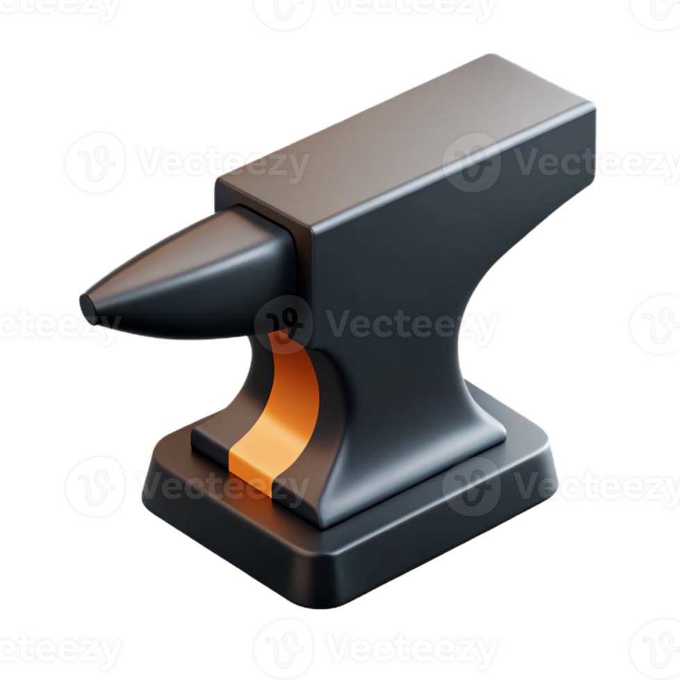 hypnotic urban Minimal isometric anvil, single-weight stroke, black with Scalable Design. top-tier png