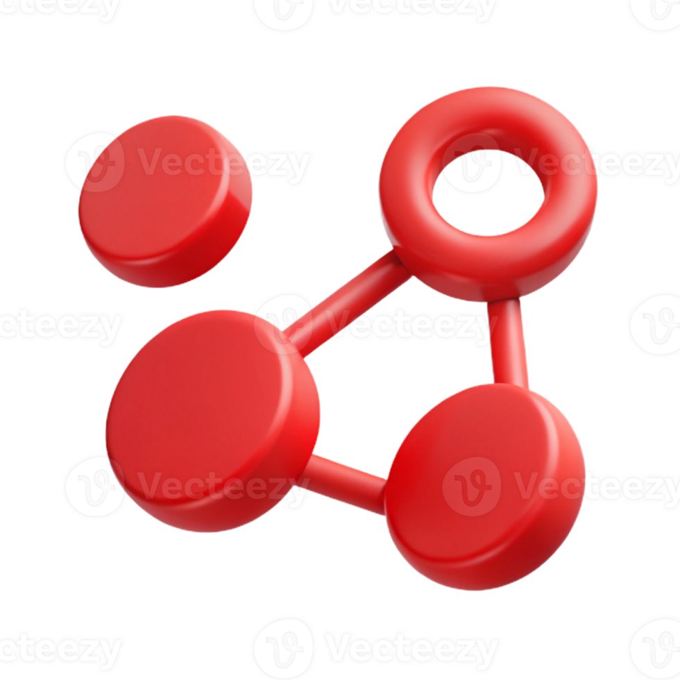 remarkable impressionist Minimal design, three connected circles, flat red, crisp edges with Scalable Design. artisan png