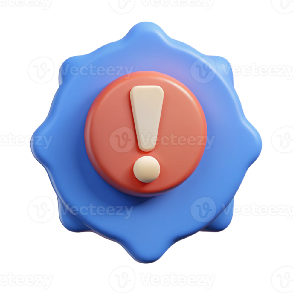 stunning distinguished Speech bubble badge with an exclamation mark. Flat color, clean lines, symmetrical with Scalable Design. png