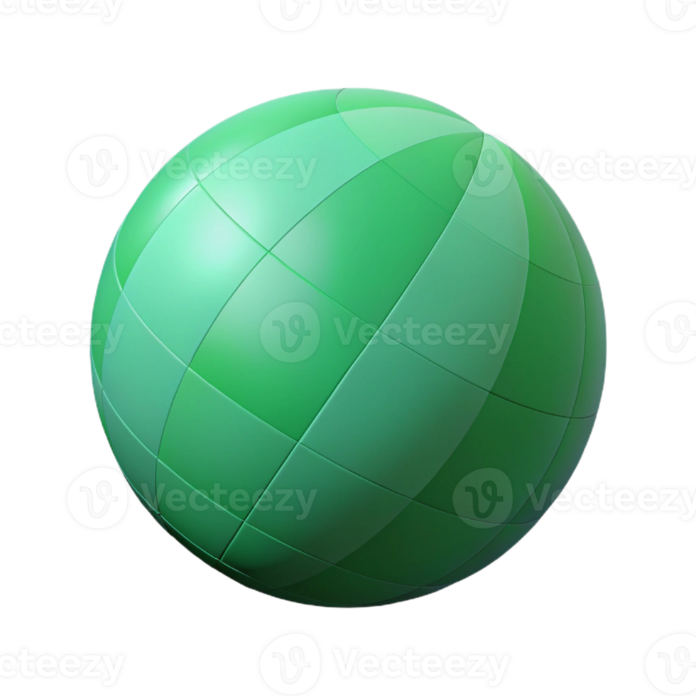 enchanting ethereal elegant Isometric sphere, flat green color, minimal design, crisp edges with Scalable Design. refined png