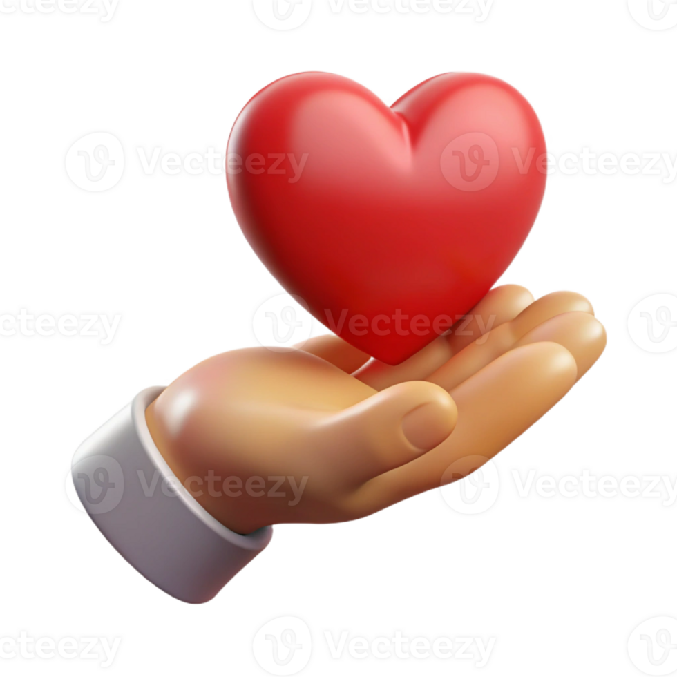 breathtaking iconic Silhouette of a hand holding a heart. Scalable, flat color png