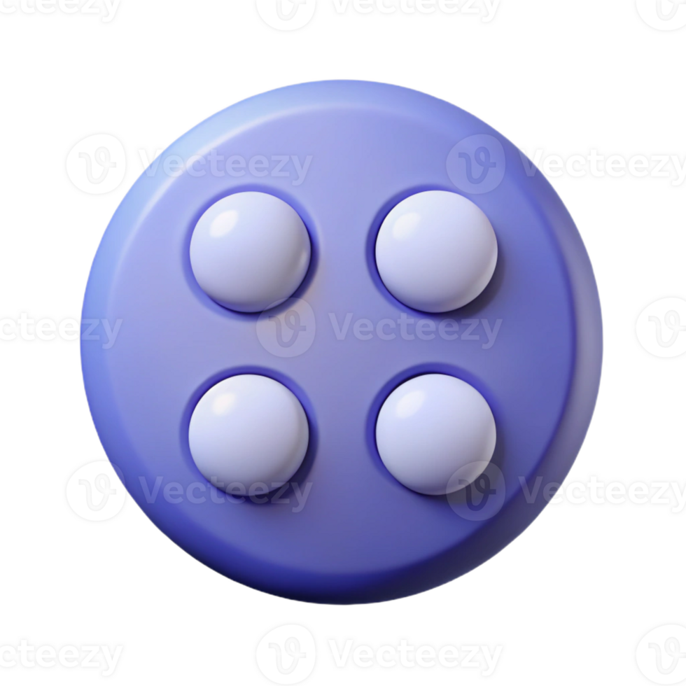 distinguished retro Circular character with three equally spaced dots. Clean lines, symmetrical, minimal design with Scalable Design. museum quality png
