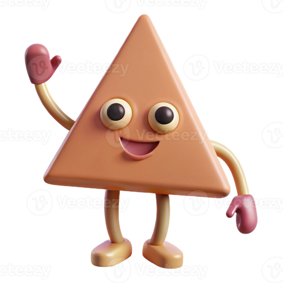 elegant distinctive Upward-pointing triangle character with thick arms and legs. Flat color, crisp edges, with Scalable Design. png