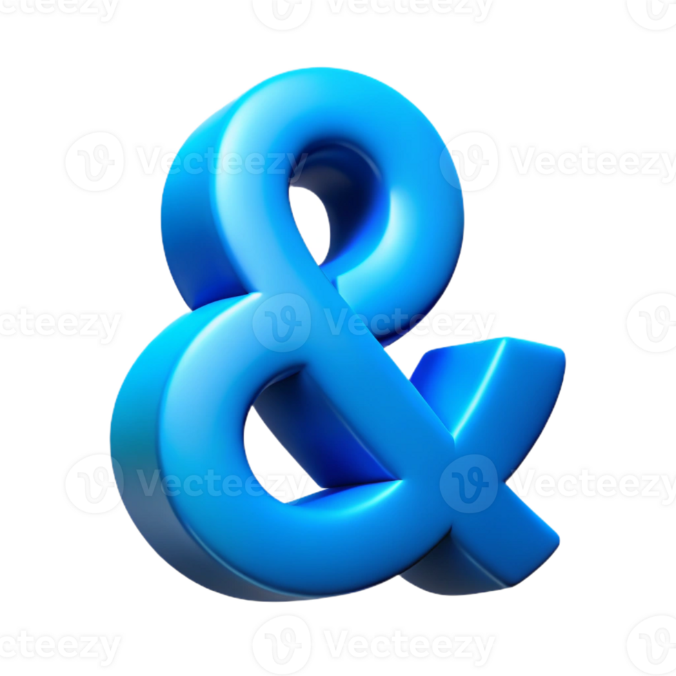 glorious nordic Geometric, minimal ampersand in bright blue. Single-weight stroke with Scalable Design. museum quality png