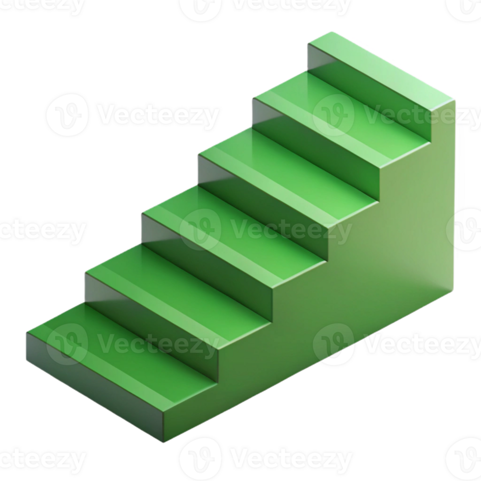 elegant timeless Scalable isometric staircase with single-weight stroke, green with Scalable Design. png