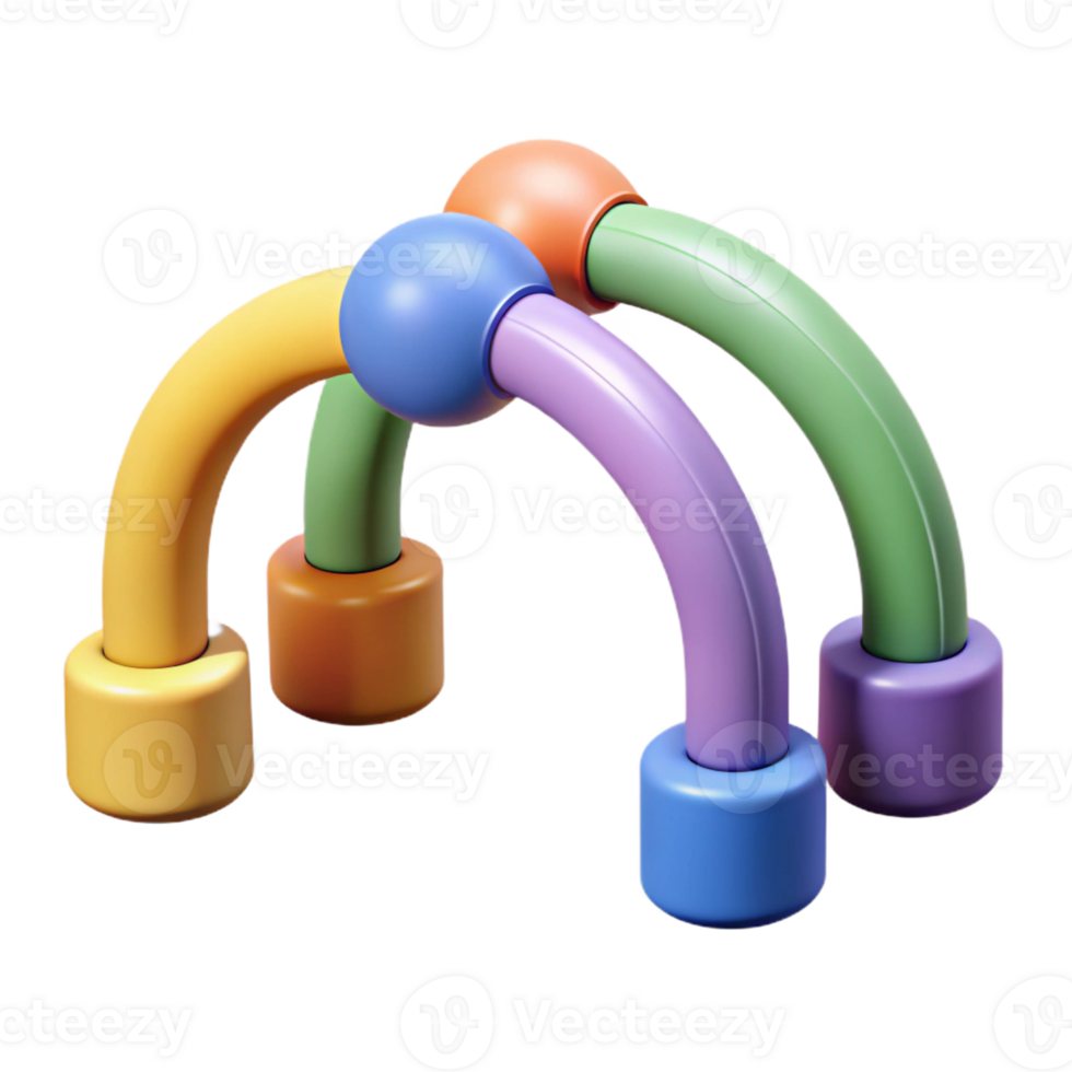 distinctive futuristic Series of connected arcs, single-weight stroke, flat color. with Scalable Design. authentic png