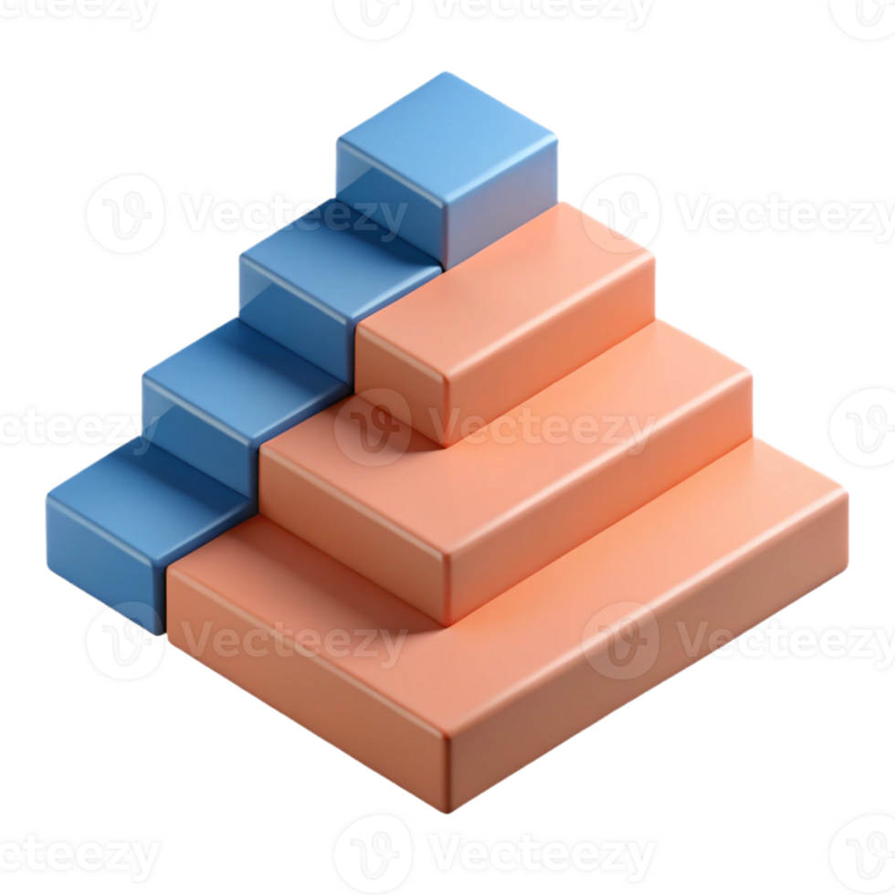 ethereal elegant Overlapping squares forming a staircase pattern. Flat color. Geometric with Scalable Design. detailed png
