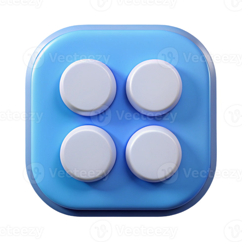 ethereal pristine Square badge with four circles. Clean lines, flat color, symmetrical with Scalable Design. ultra HD png