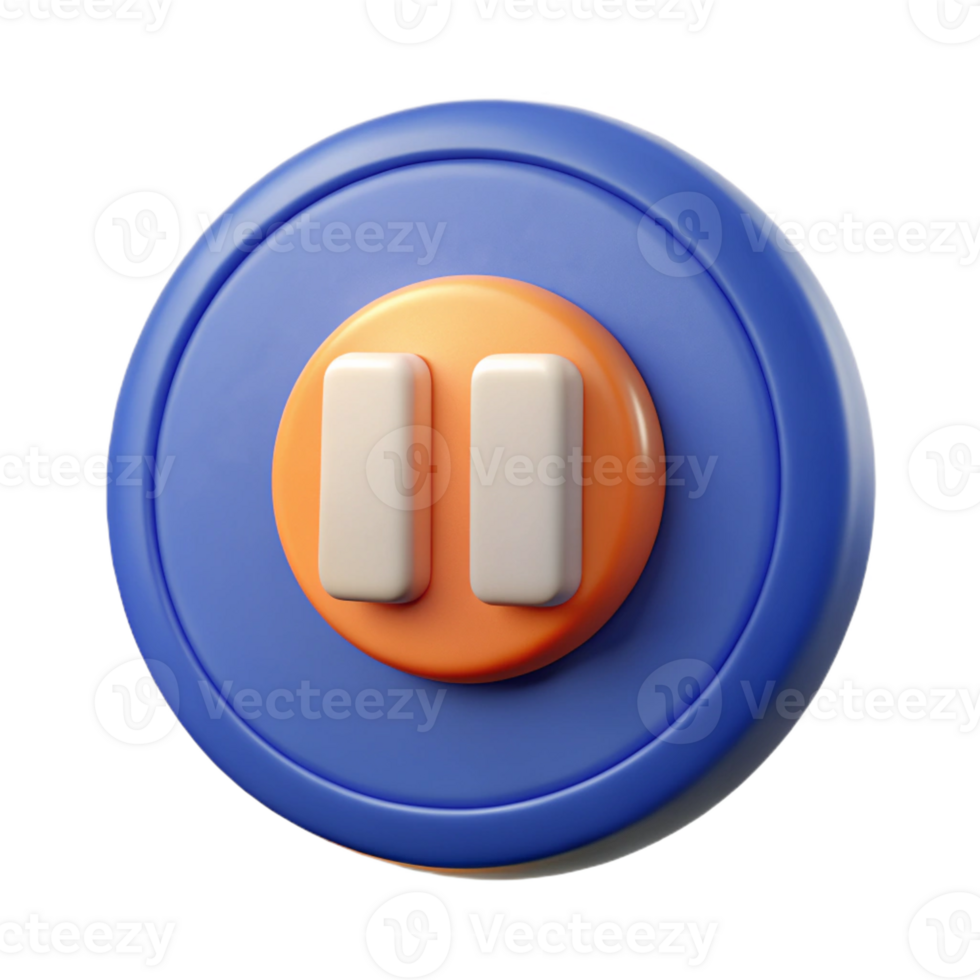 beautiful ethereal geometric Pause button icon for multimedia control. Crisp edges, flat color, symmetrical with Scalable Design. 8K png