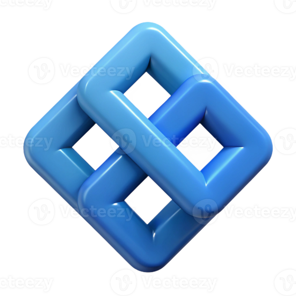 fascinating intense minimalist Interlocking squares, crisp edges, flat color. Minimal, with Scalable Design. premium png