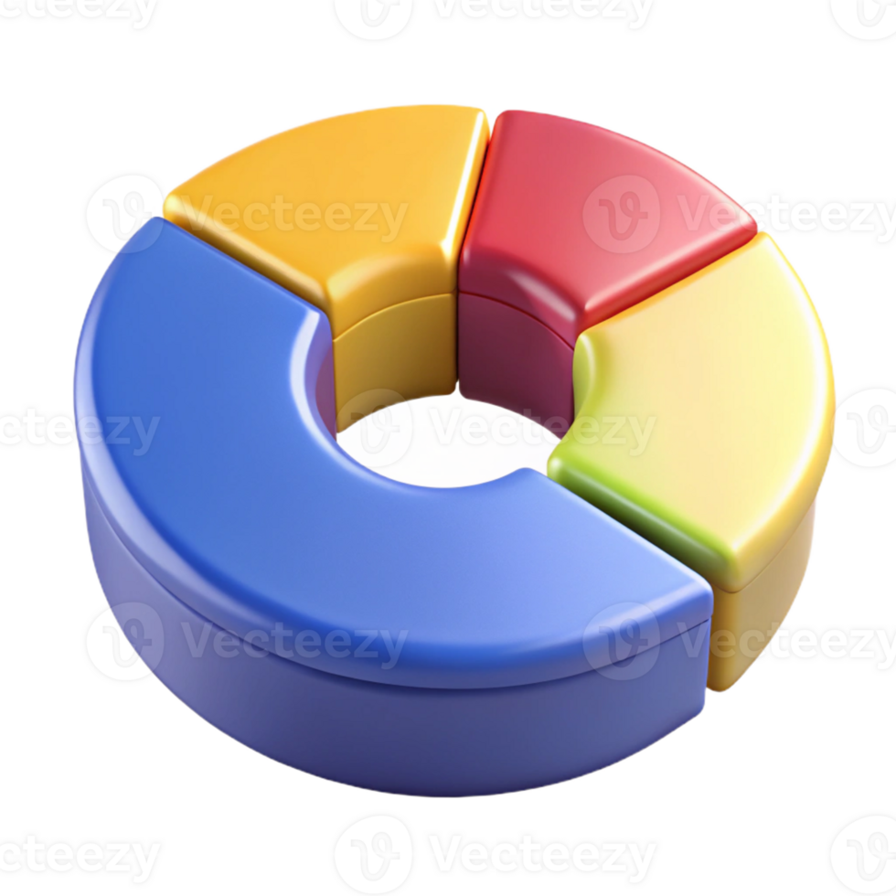 inspired bohemian Circular pie chart divided into four segments. Crisp edges, solid colors, with Scalable Design. professional png