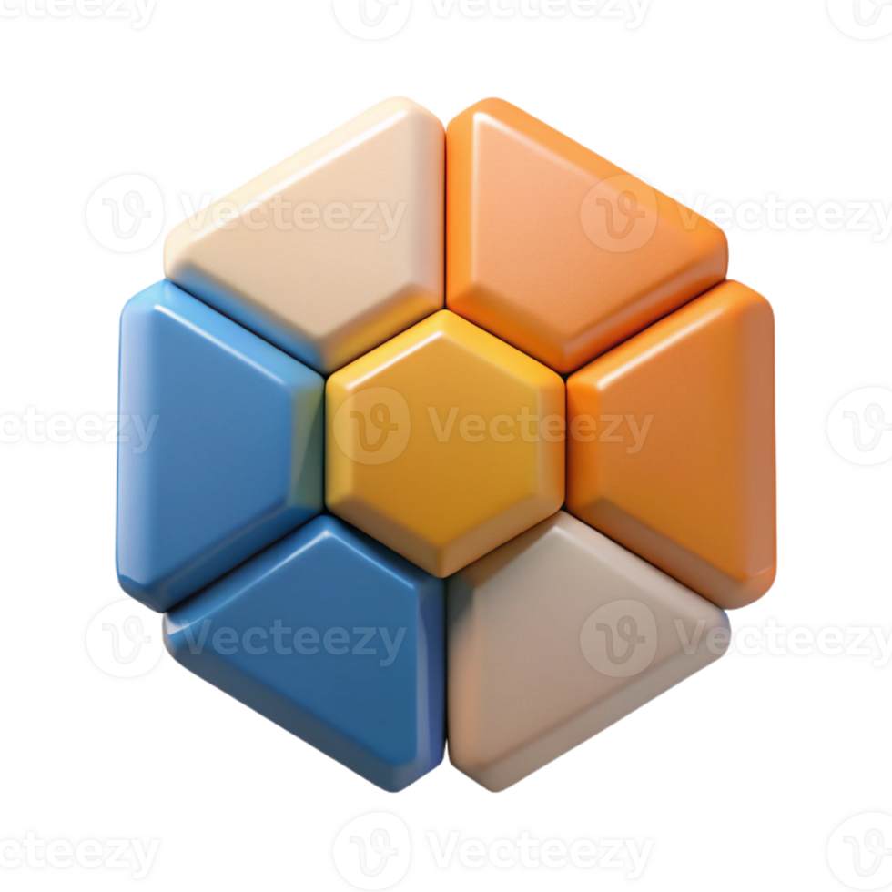 tirar o fôlego negrito tradicional hexagonal infográfico com seis segmentos, fresco arestas, plano Projeto. escalável, mínimo com escalável Projeto. Alto qualidade png