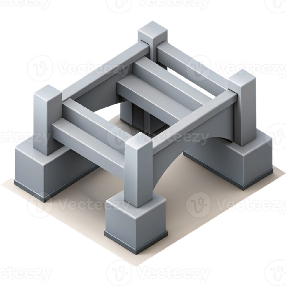 vibrant standout Clean lines isometric bridge, scalable, grey with Scalable Design. png