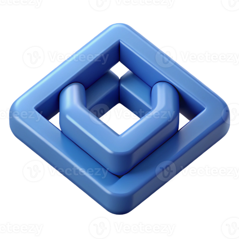 breathtaking ethereal minimalist Interlocking squares, clean lines, flat color with Scalable Design. crisp png
