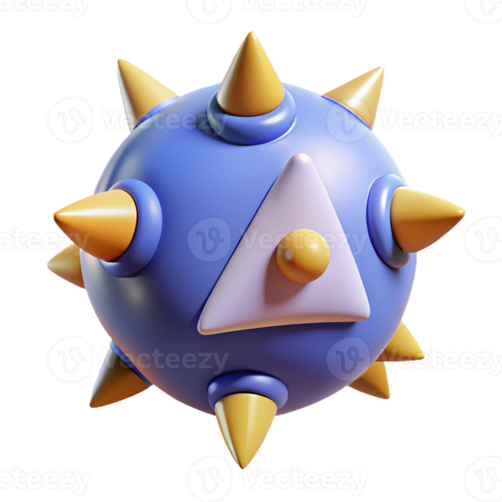 romantic immaculate Circular character with three triangular spikes. Crisp edges, scalable design, flat color with Scalable Design. high resolution png