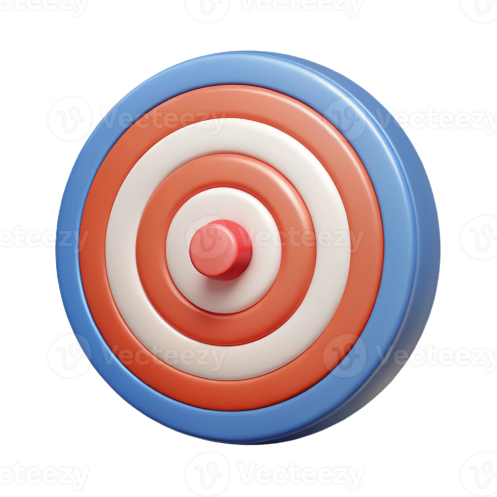reflective breathtaking Target icon with concentric circles, clean lines, single-weight stroke. Flat color, with Scalable Design. premium png