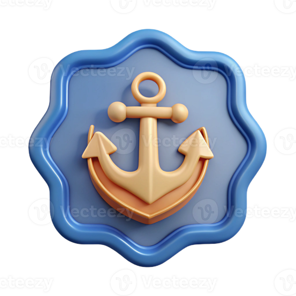 unparalleled rustic Badge with a stylized anchor icon. Flat color, clean lines with Scalable Design. museum quality png