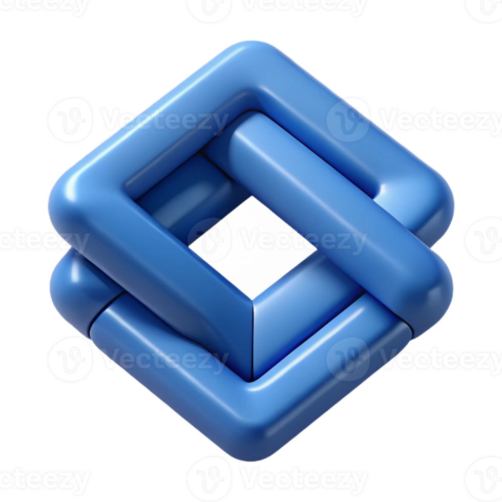striking elegant Interlocking squares, clean lines, flat color, crisp edges with Scalable Design. detailed png