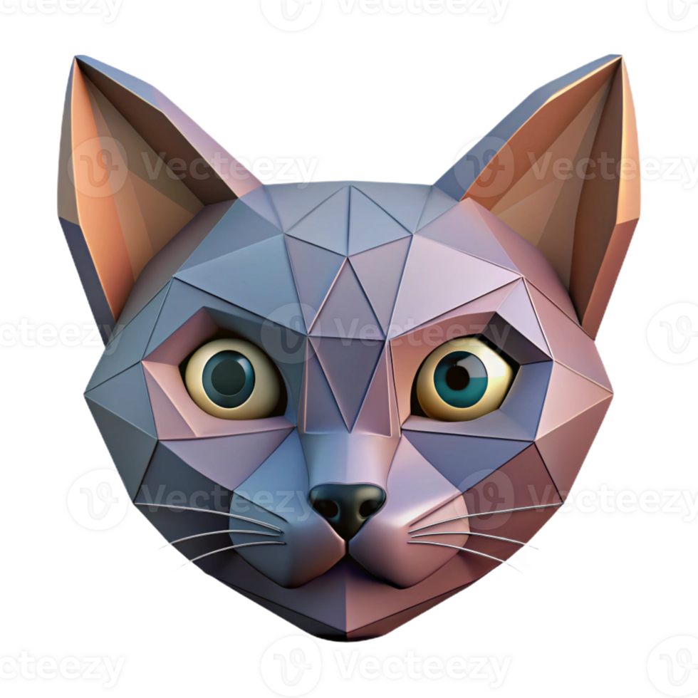 exemplary classic Geometric cat face with triangular ears and whiskers. Crisp edges, minimal, with Scalable Design. impeccable png