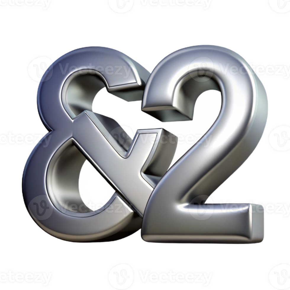 pristine classic Scalable ampersand symbol, symmetrical design. Flat silver with Scalable Design. exclusive png