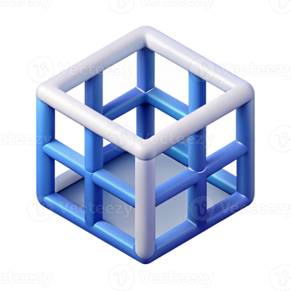 sumptuous romantic geometric Isometric cube grid, clean lines with Scalable Design. handcrafted png