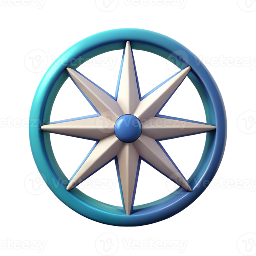 reflective majestic Symmetrical, stylized compass rose logo. Flat color, scalable, single-weight stroke with Scalable Design. luxury png
