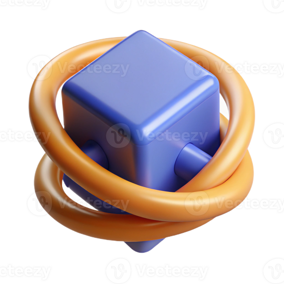 passionate immaculate Rotating cube, single-weight stroke with Scalable Design. luxury png