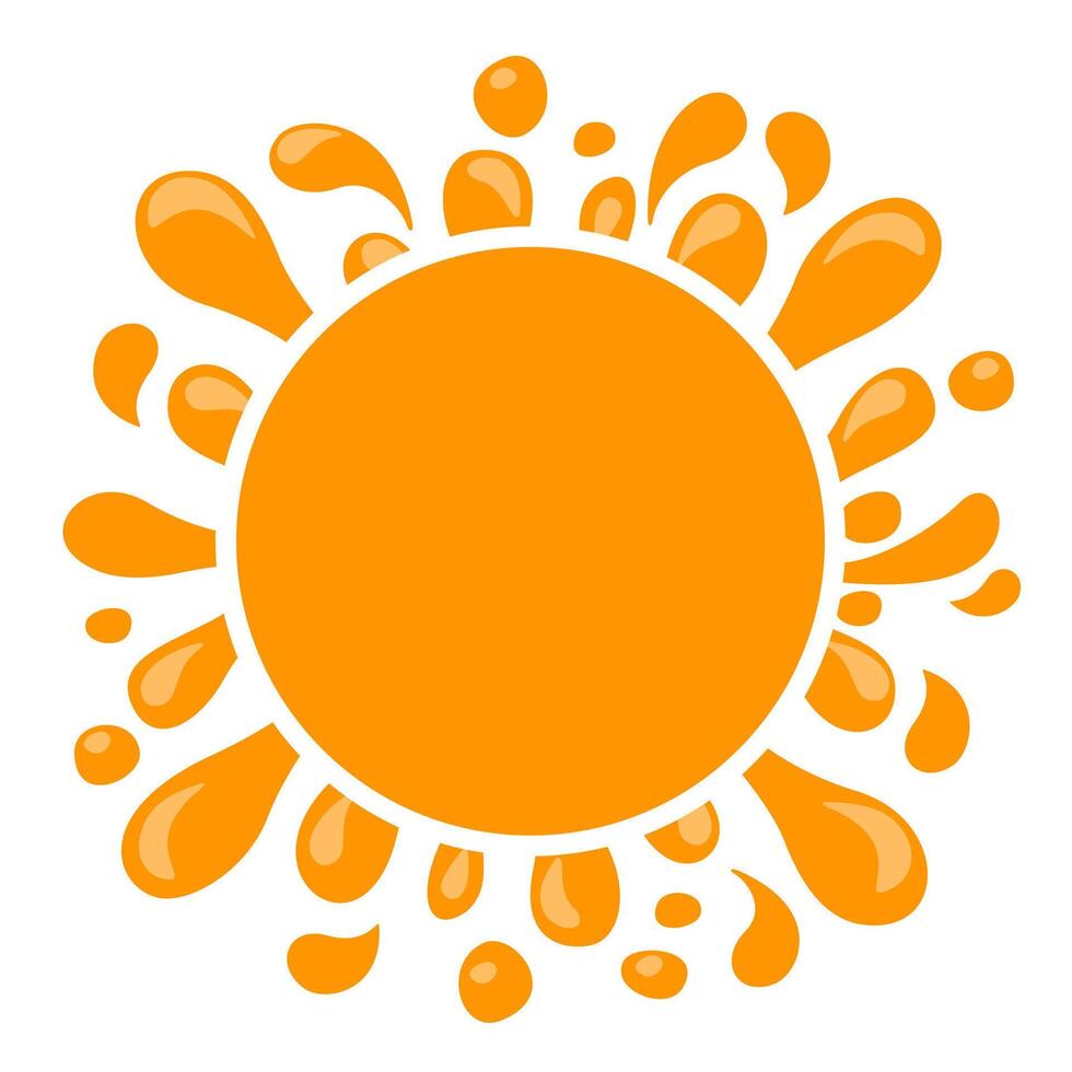 orange water drop juice splash, blob orange flat and circle for copy space, pineapple juice splash flow, orange juice drop splatter simple for package design, water orange drop symbol for banner vector