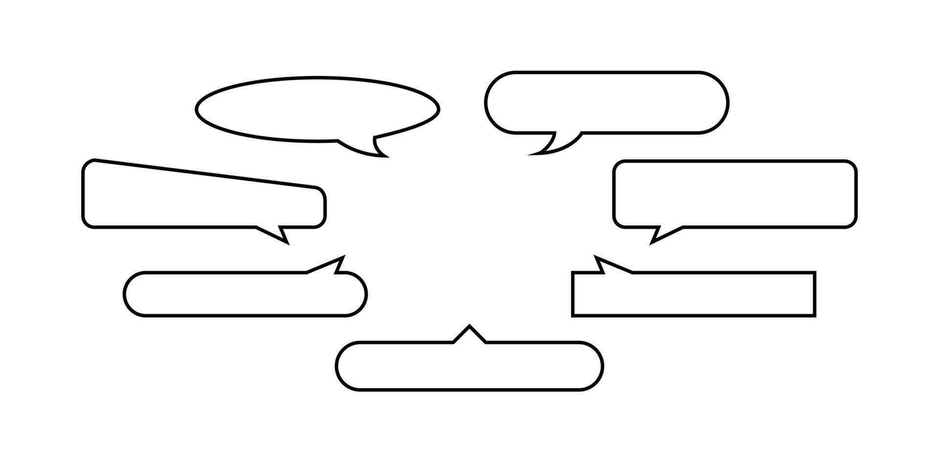 speech bubble horizontal line shape isolated on white, many horizontal frame speech bubble shape, dialog box vector