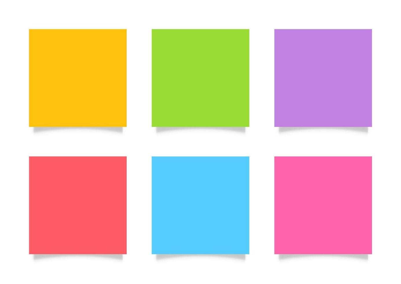 collection of different colored sheets of note papers isolated on white background, worksheet paper multi color of postcard note, colorful paper sheet set, flat lay papers ready for copy space vector