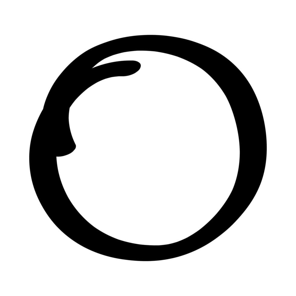black circle line brush hand drawn, scribble paint black stroke circle shape, ink art line doodle sketch, circle shape paintbrush symbol vector