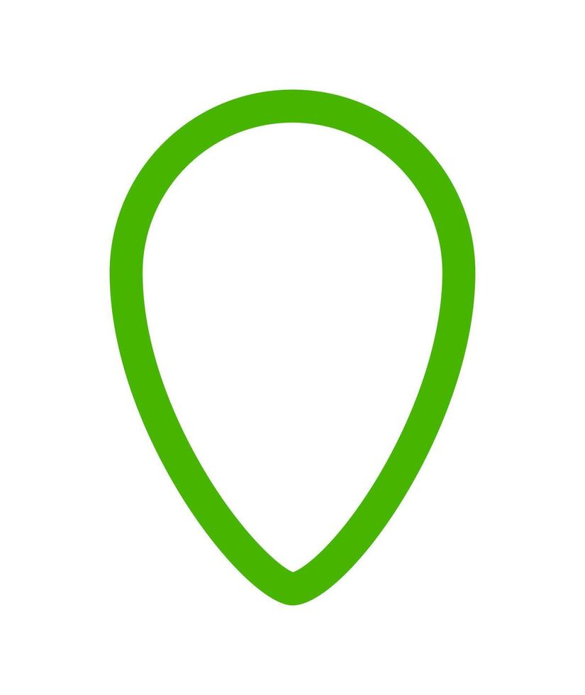 pin point green for icon isolated on white, pointer green for button place on map, pin point for marker location, pin pointer green simple shape vector