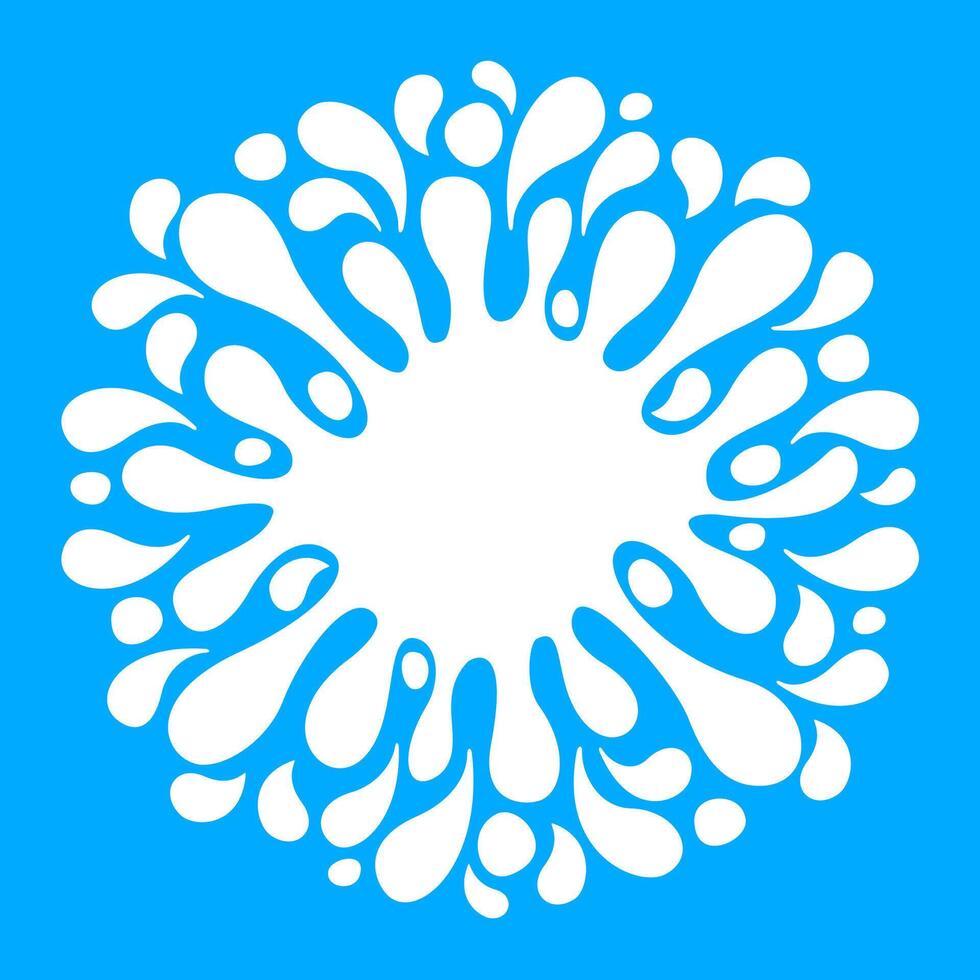 milk drop splash blob isolated on blue background, splash of milk blob white for element banner, milk drop splatter simple for banner copy space, liquid splashing milk symbol for graphic ad design vector