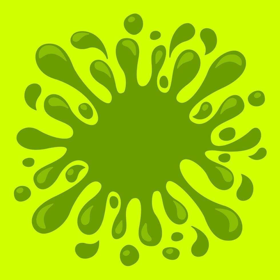 water drop lemon green juice splash shape, water blob green apple flat isolated on bright green, green tea water splash expose, aloe juice drop for banner, lime juice splatter flow for graphic vector