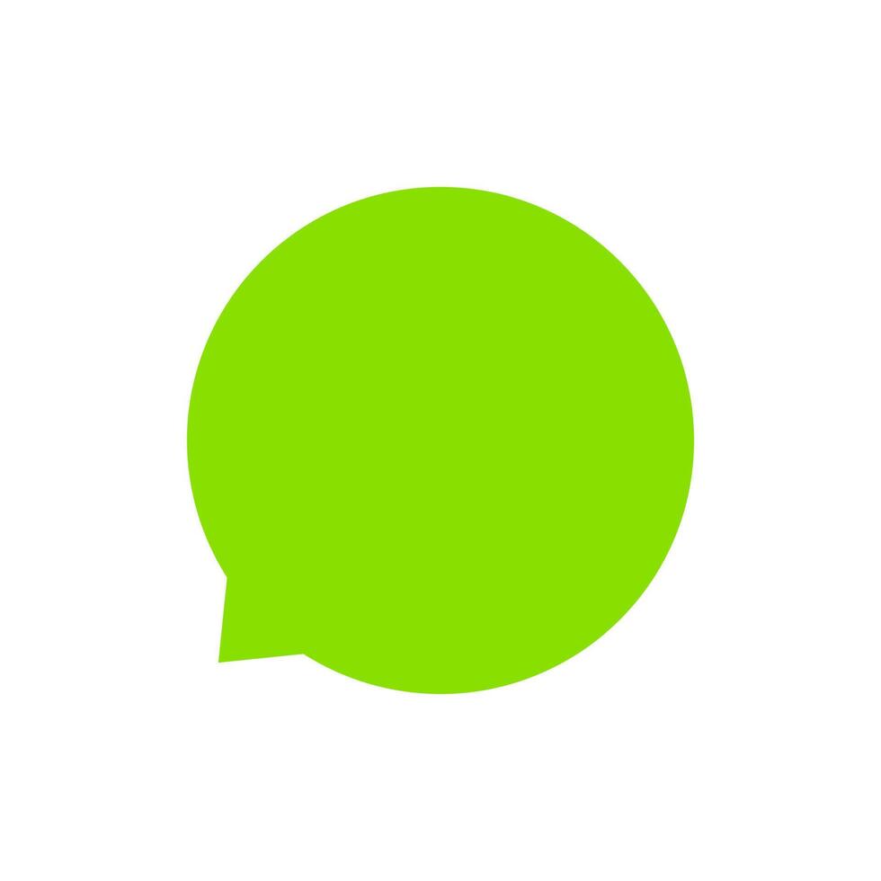 circle speech bubble for message talk and copy space text, green speech bubble isolated on white, label speech bubble bright green, template dialog speech sign of communication vector