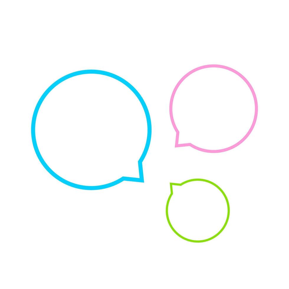 speech bubble line circle, graphic chat talk sign, speech bubble for copy space text vector
