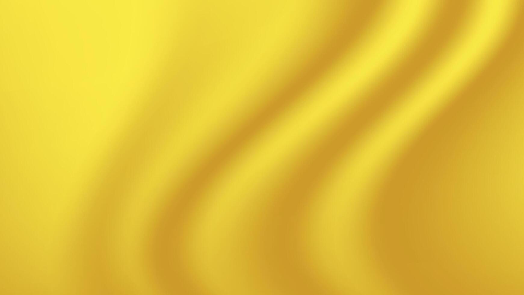Bayellow gold gradient and wave curve for luxurious background, golden fabric cloth smooth for backdrop, wavy fabric cloth gold for wallpaper, clothes silk flowing and ripple vector