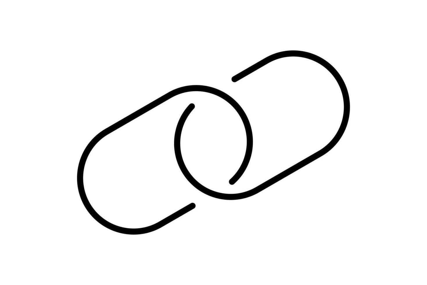 chain link symbol for icon, simple hyperlink link chain with line thin style, icon link chain for data ux ui website or mobile application, chain joined symbol for element signal network vector
