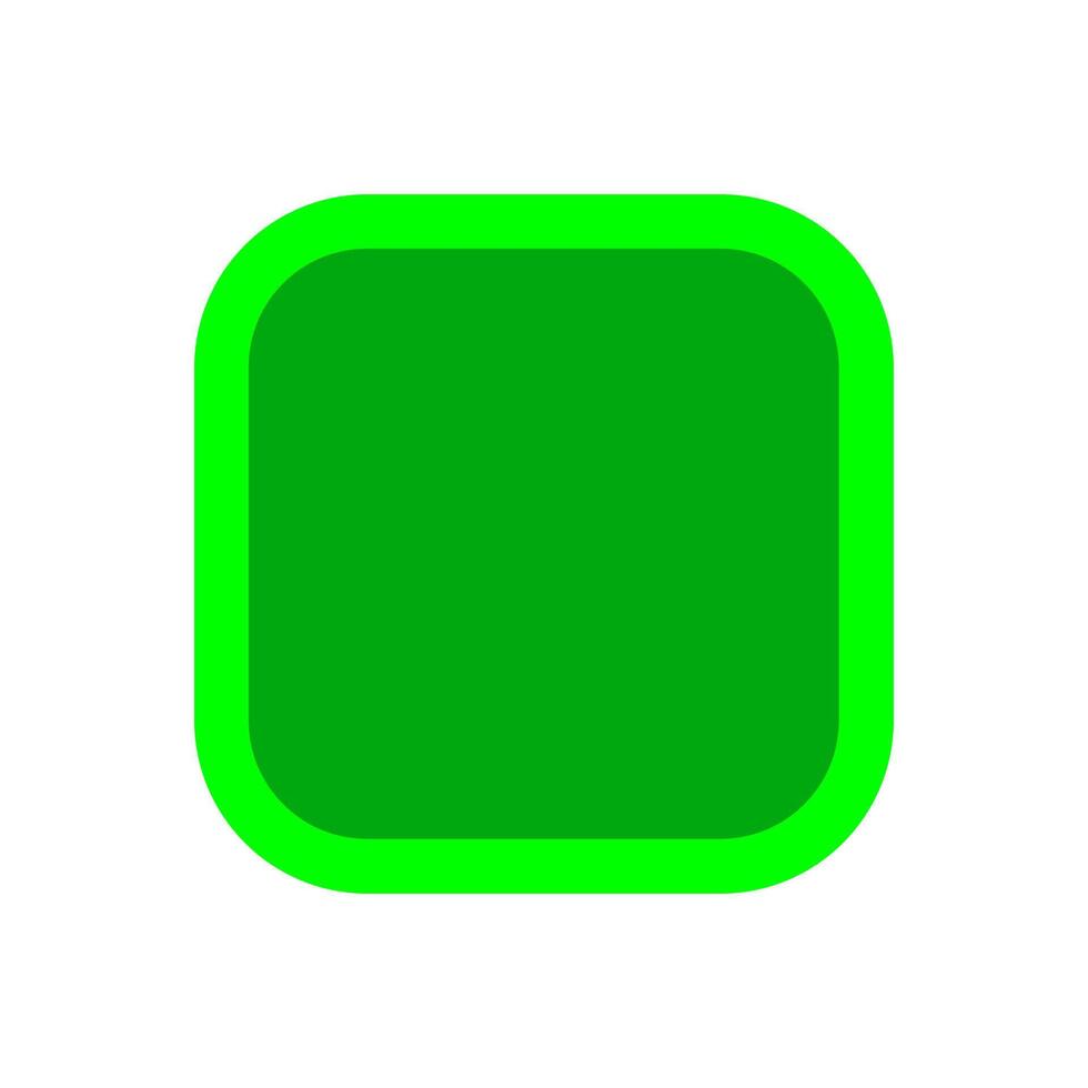 button square shape green for buttons games play isolated on white, green modern buttons square simple, square button green flat style icon sign for applications, buttons square for website or app vector