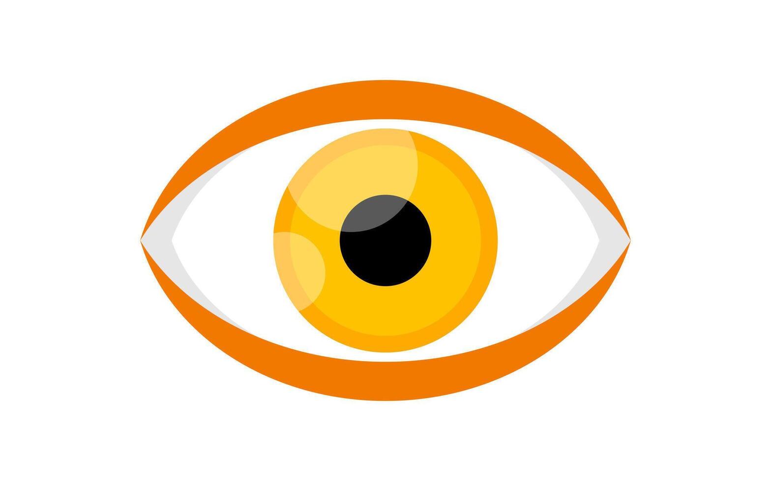 eye yellow orange for icon isolated on white, illustration eyeball yellow for health care concept, orange eye for graphic logo, eye redness for eyesight, see, vision, look, view and optical symbol vector