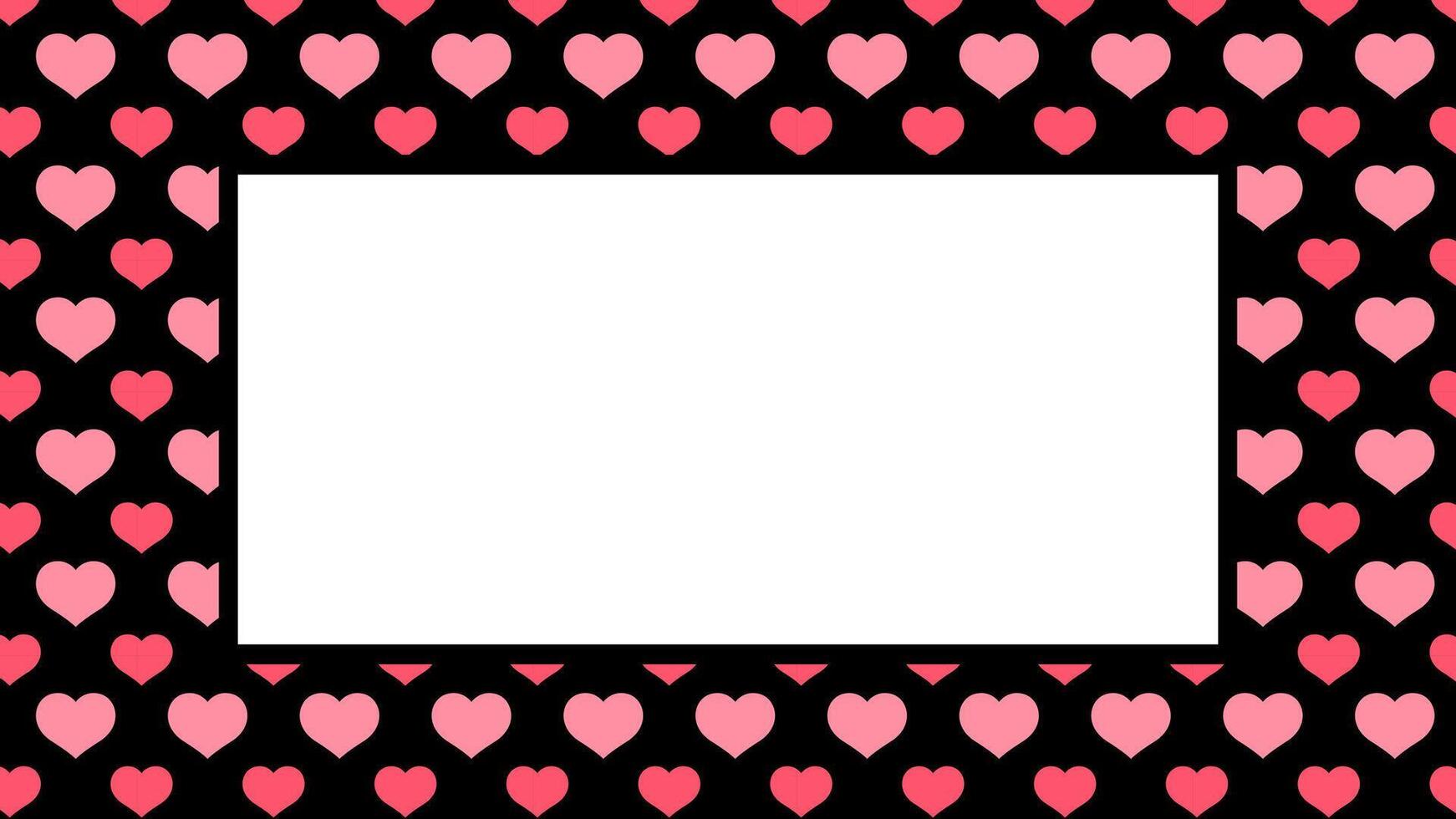 banner in pink heart pattern, frame background, black pink frame with heart shape pattern, for valentine's day banner and card, heart shape black pink pattern for copy space vector