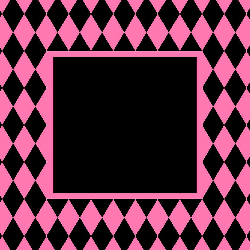banner pink black rhombus pattern for a background, black pink frame for cosmetics banner background, black pink in pattern diamond rhomb shape, copy space vector
