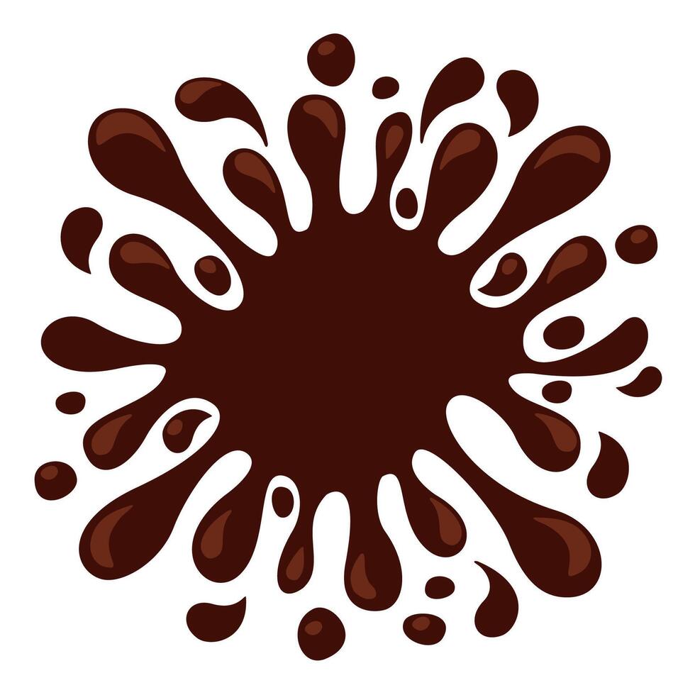 chocolate brown splash blob, drop brown liquid splash, icon splashing chocolate blob droplet, illustration cocoa brown liquid splash shape vector