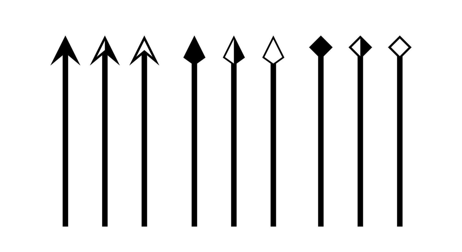 arrow vertical line set isolated on white, lines and arrows indicate the dimension of the drawing, arrowhead black on a line vertical, arrow line for dimension scale, clip art vertical line arrow vector