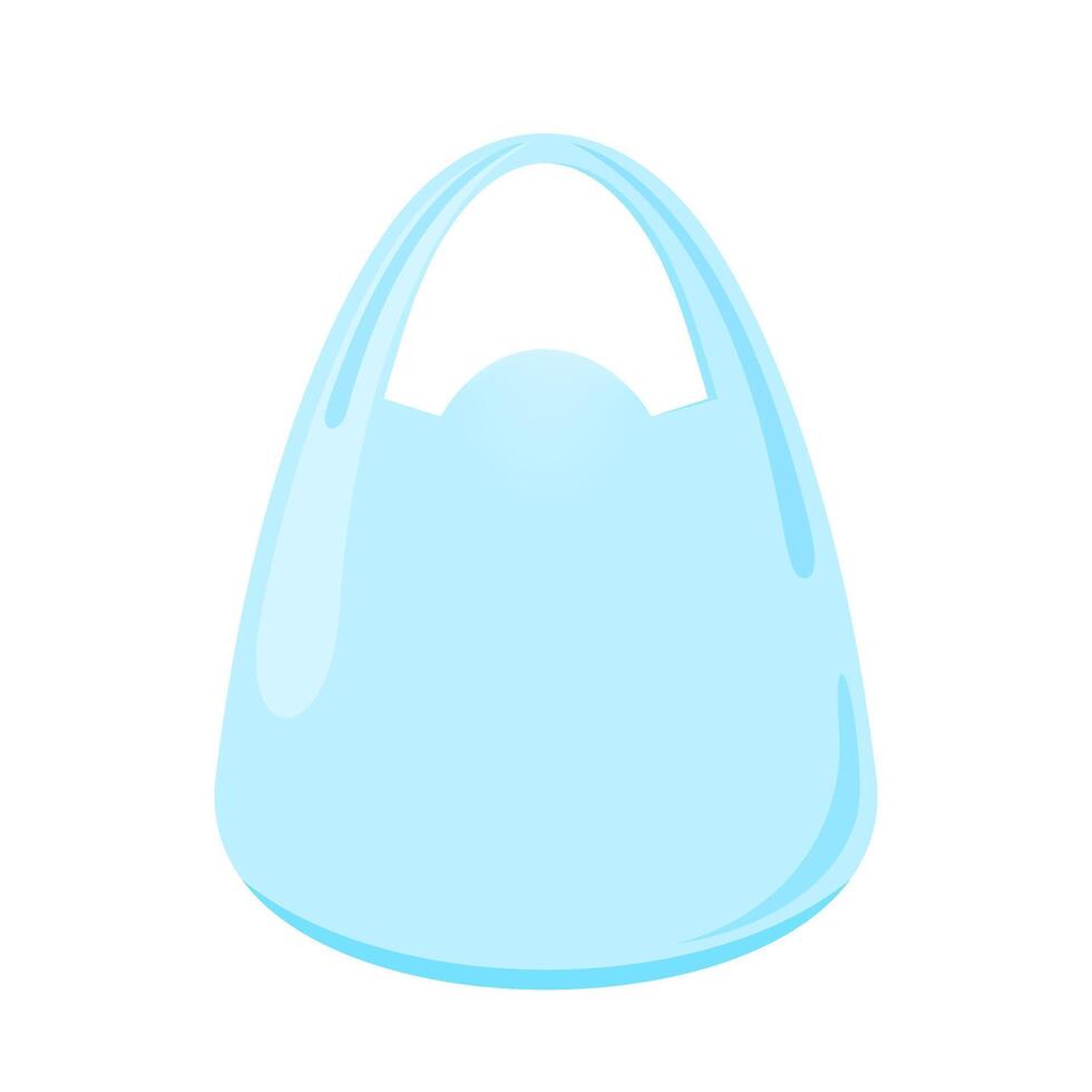 bag plastic isolated on white, clear plastic bag packaging, bag handle for clip art, illustration clear plastic bag blue vector