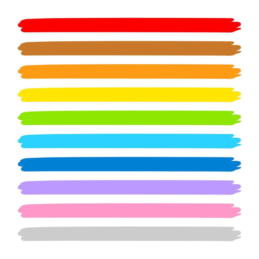 stripes painted brush colorful, art line rainbow for scribble strip marker, brushstroke acrylic painted for headline text, paintbrush art watercolor strip vector